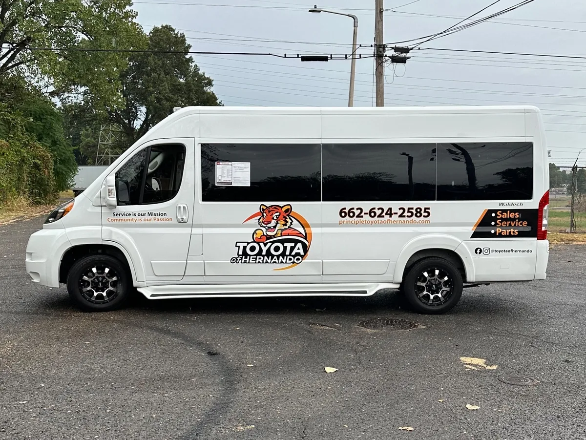 Spot graphics on a Ram ProMaster van in Hernando, MS