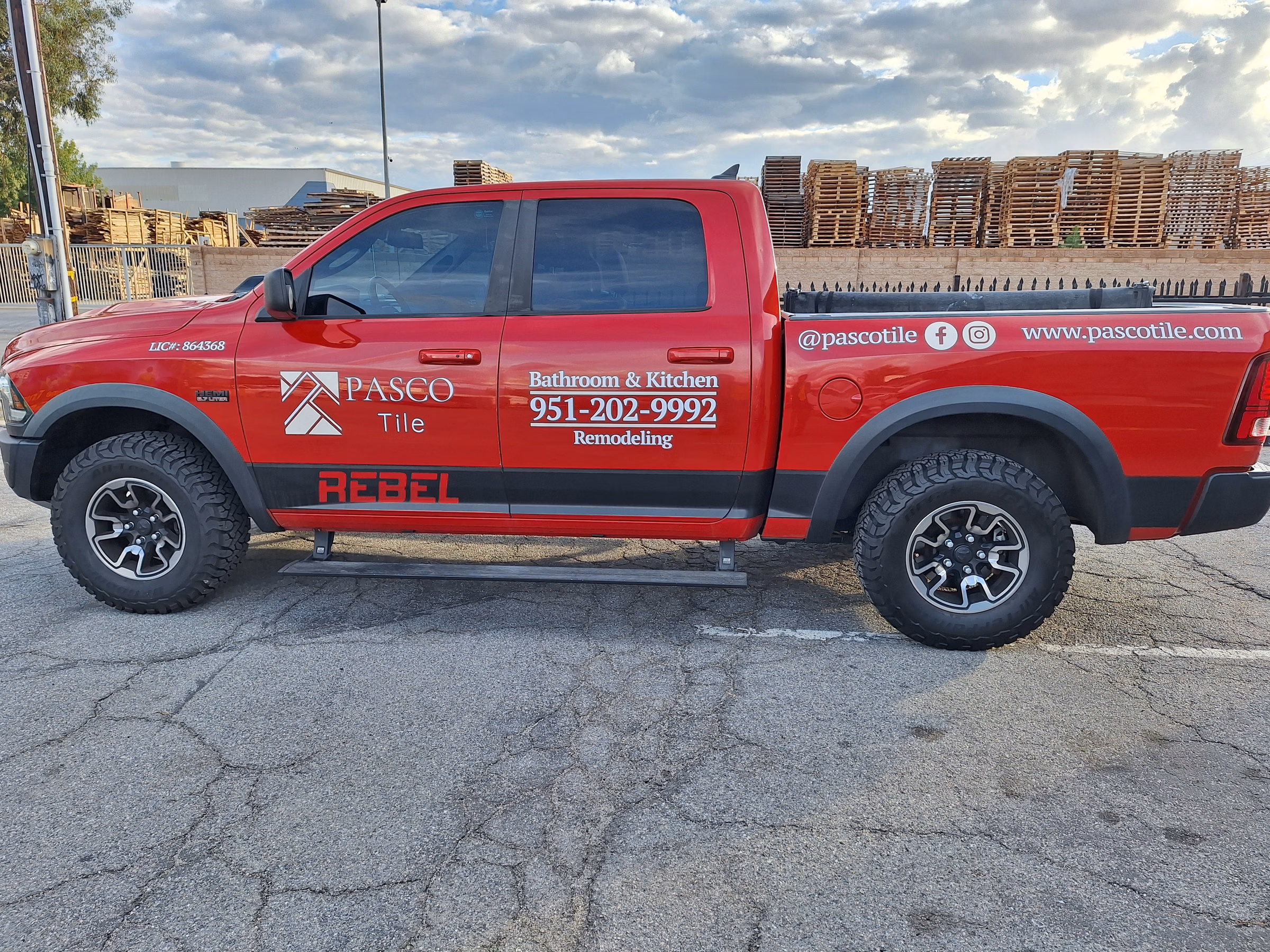 Spot graphics on a RAM Rebel truck in San Bernardino, CA