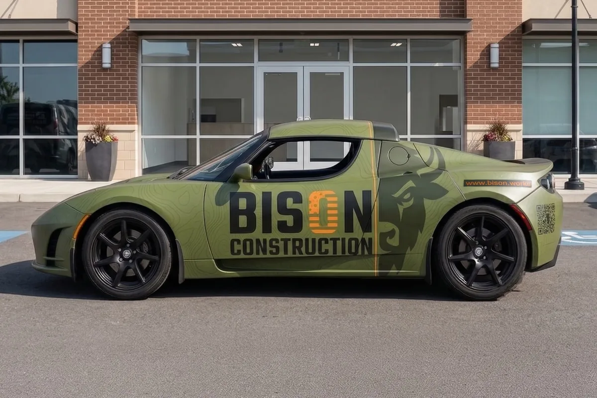 Full wrap on a Tesla Roadster sports car in Pittsburgh, PA
