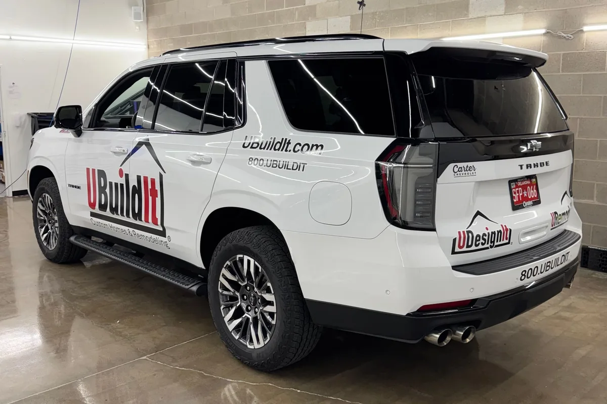 Spot graphics on a Chevrolet Tahoe SUV in Oklahoma City, OK