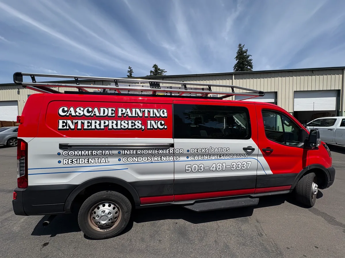 Partial wrap on a Ford Transit van in Beaverton, OR