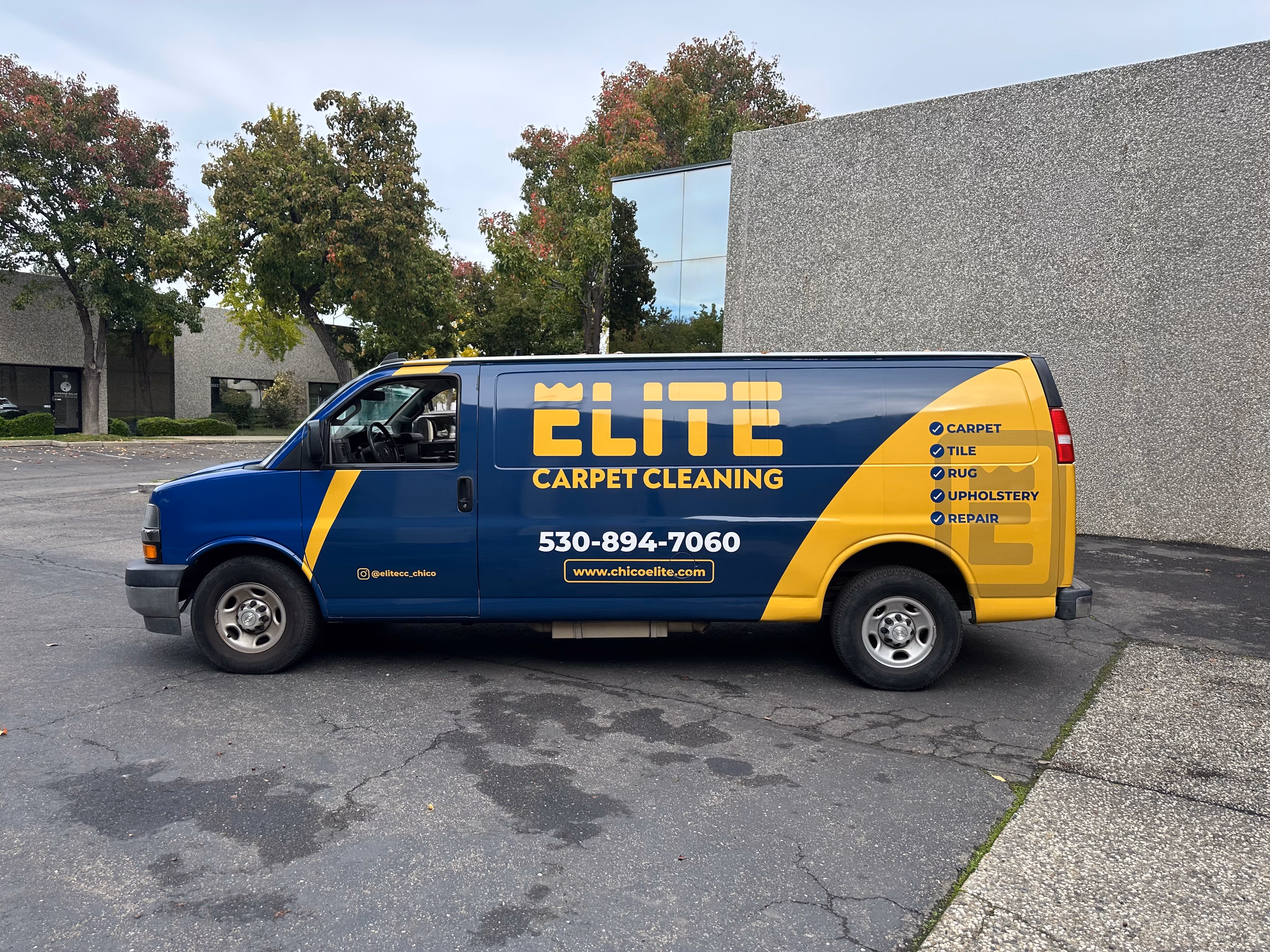 Partial wrap on a Chevrolet Express van in Chico, CA