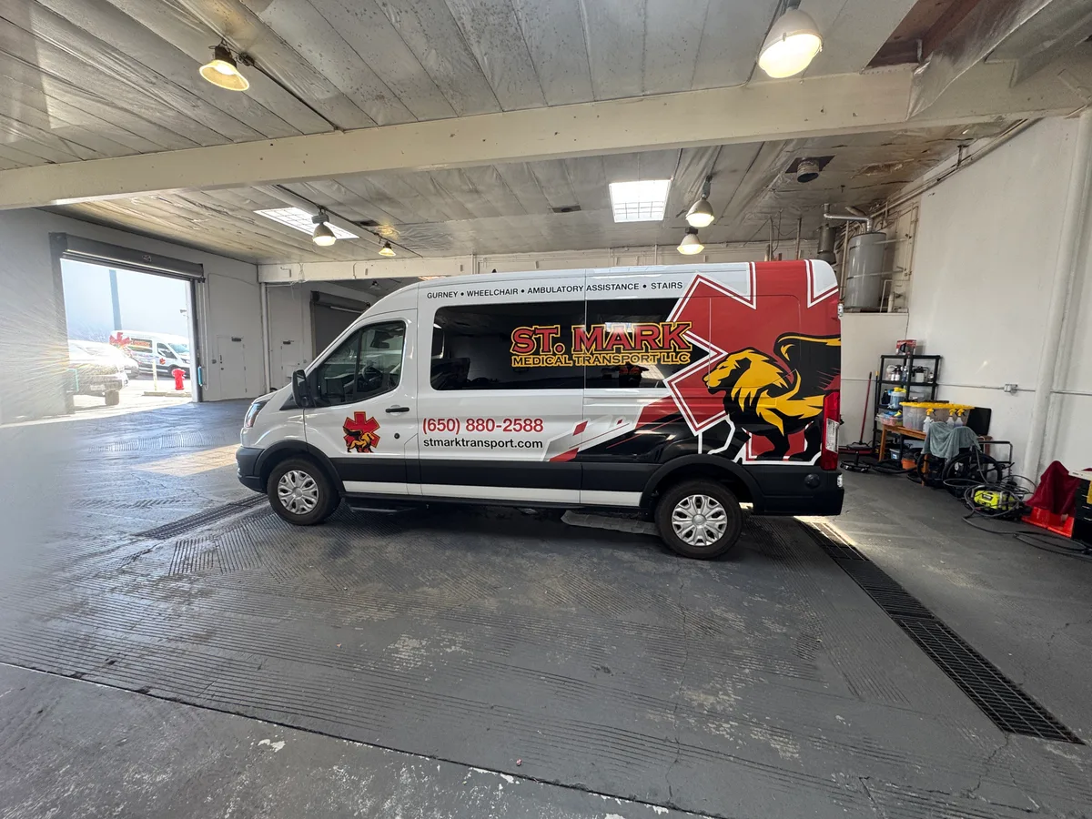 Partial wrap on a Ford Transit van in Daly City, CA