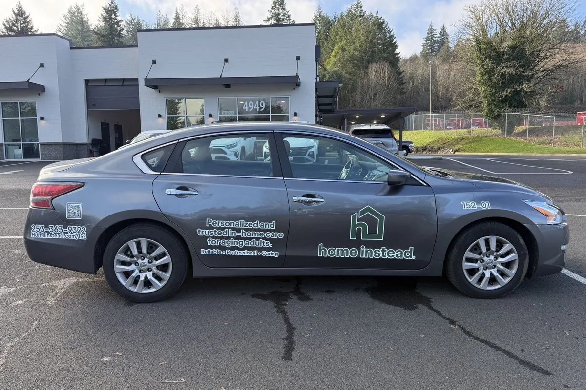 Spot graphics on a Nissan Altima car in Tacoma, WA