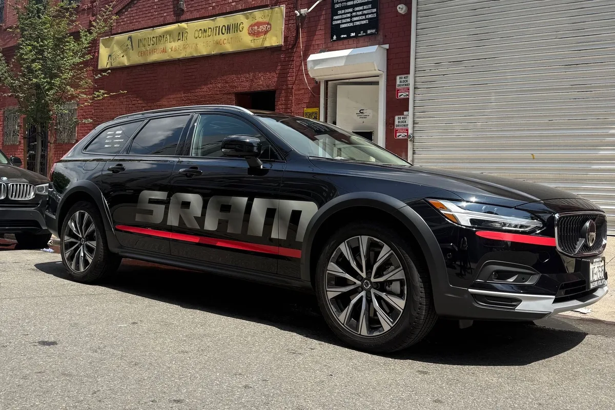 Spot graphics on a Volvo V90 Cross Country in Queens, NY