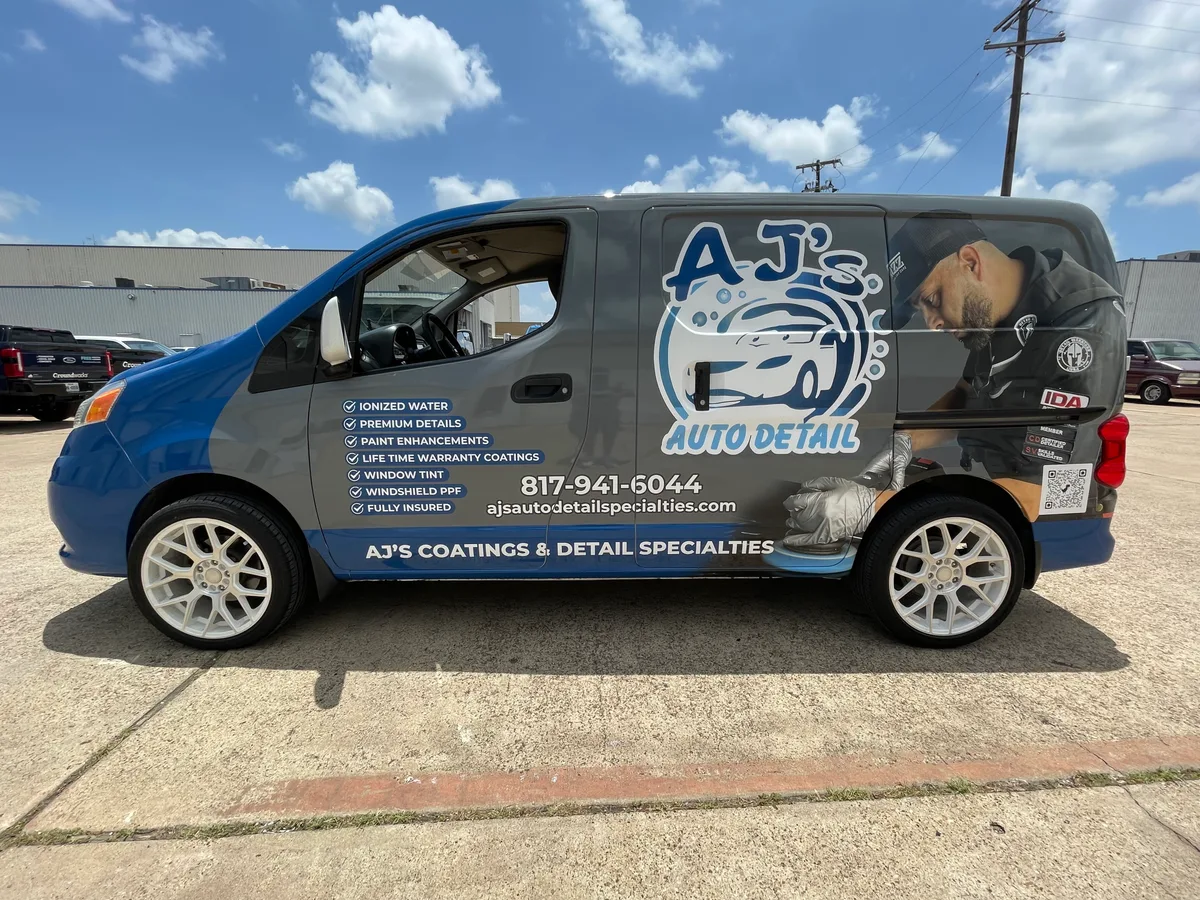 Full wrap on a Nissan NV200 van in Arlington, TX