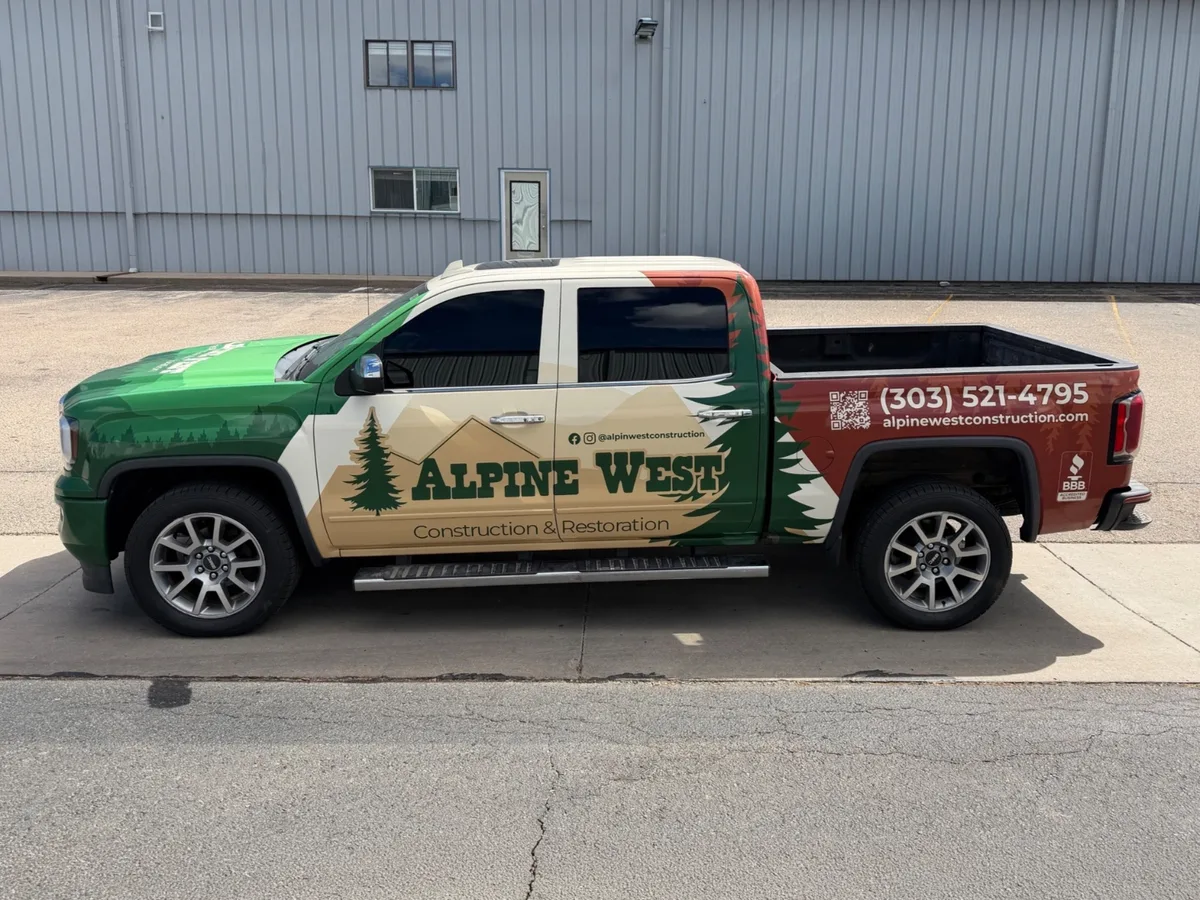 Full wrap on a GMC Sierra truck in Fort Collins, CO