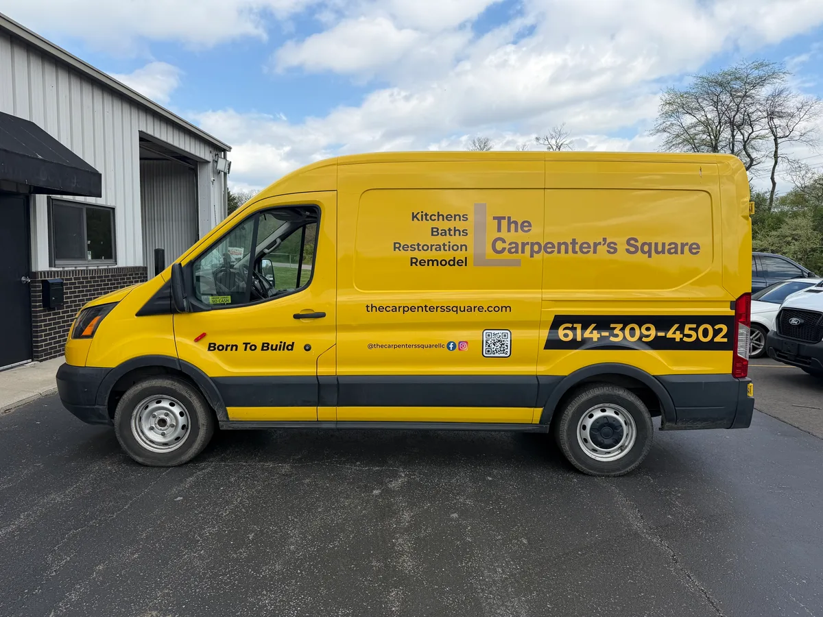 Spot graphics on a Ford Transit van in Columbus, OH