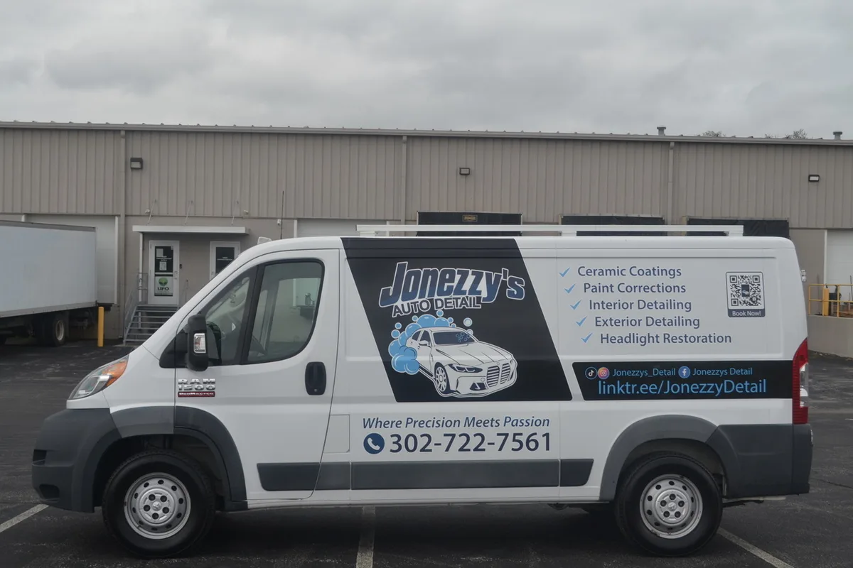 Spot graphics on a RAM ProMaster van in Newark, DE