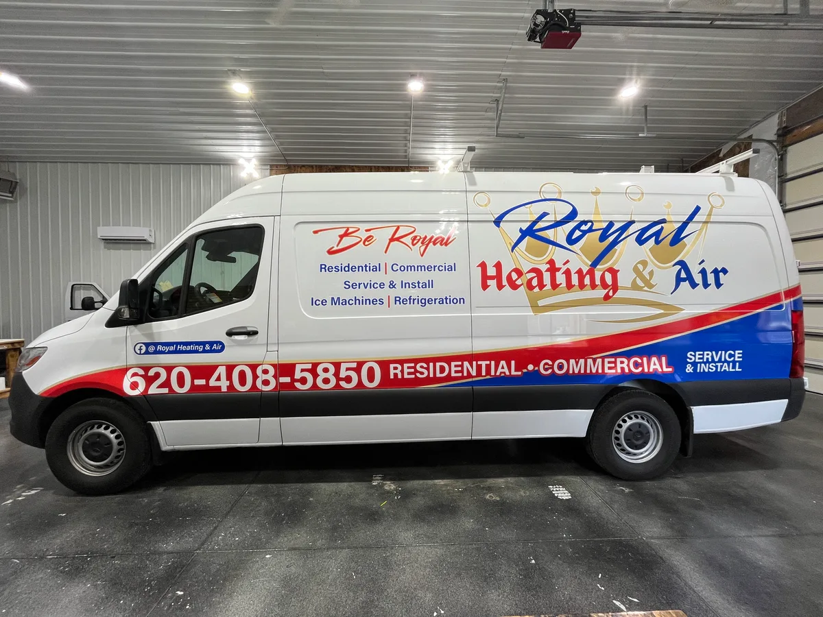Partial wrap on a Mercedes-Benz Sprinter van in Dodge City, KS