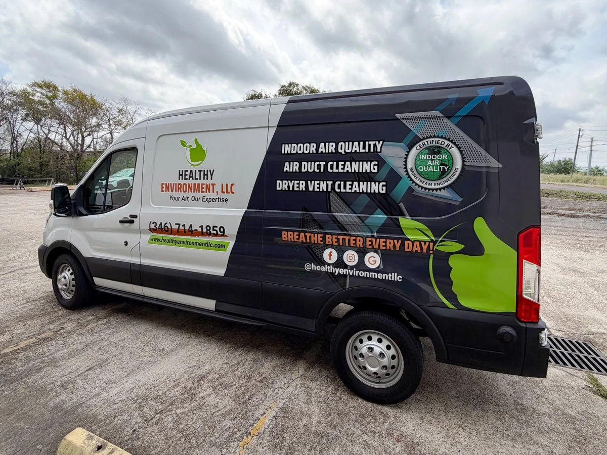 Partial wrap on a Ford Transit van in Houston, TX