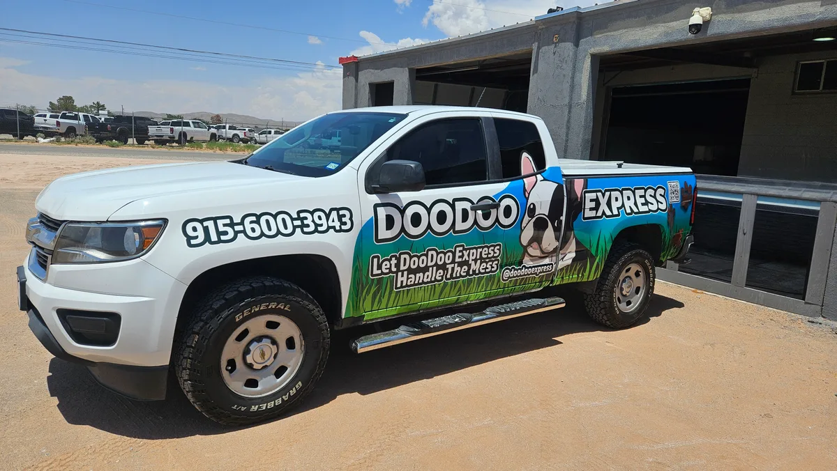 Partial wrap on a Chevrolet Colorado truck in El Paso, TX