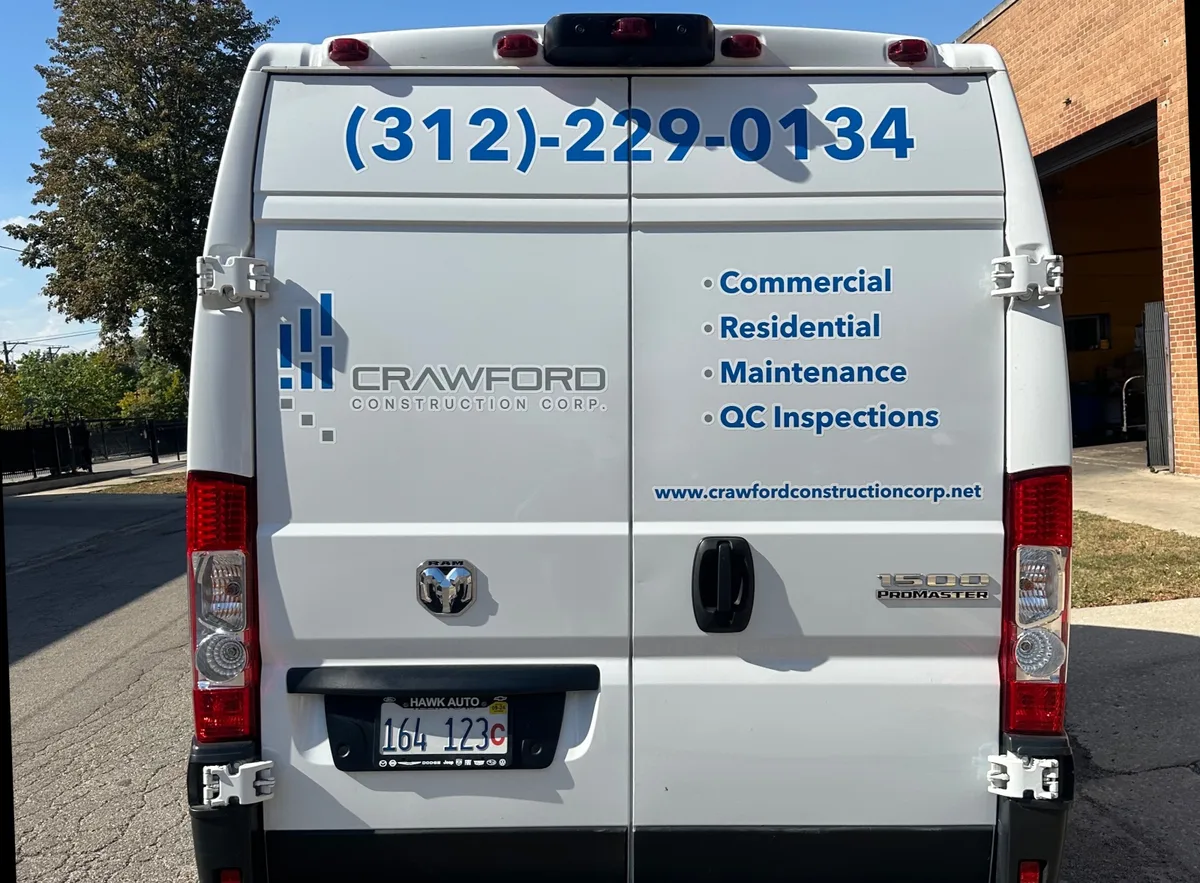 Spot graphics on a RAM ProMaster 1500 van in Chicago, IL