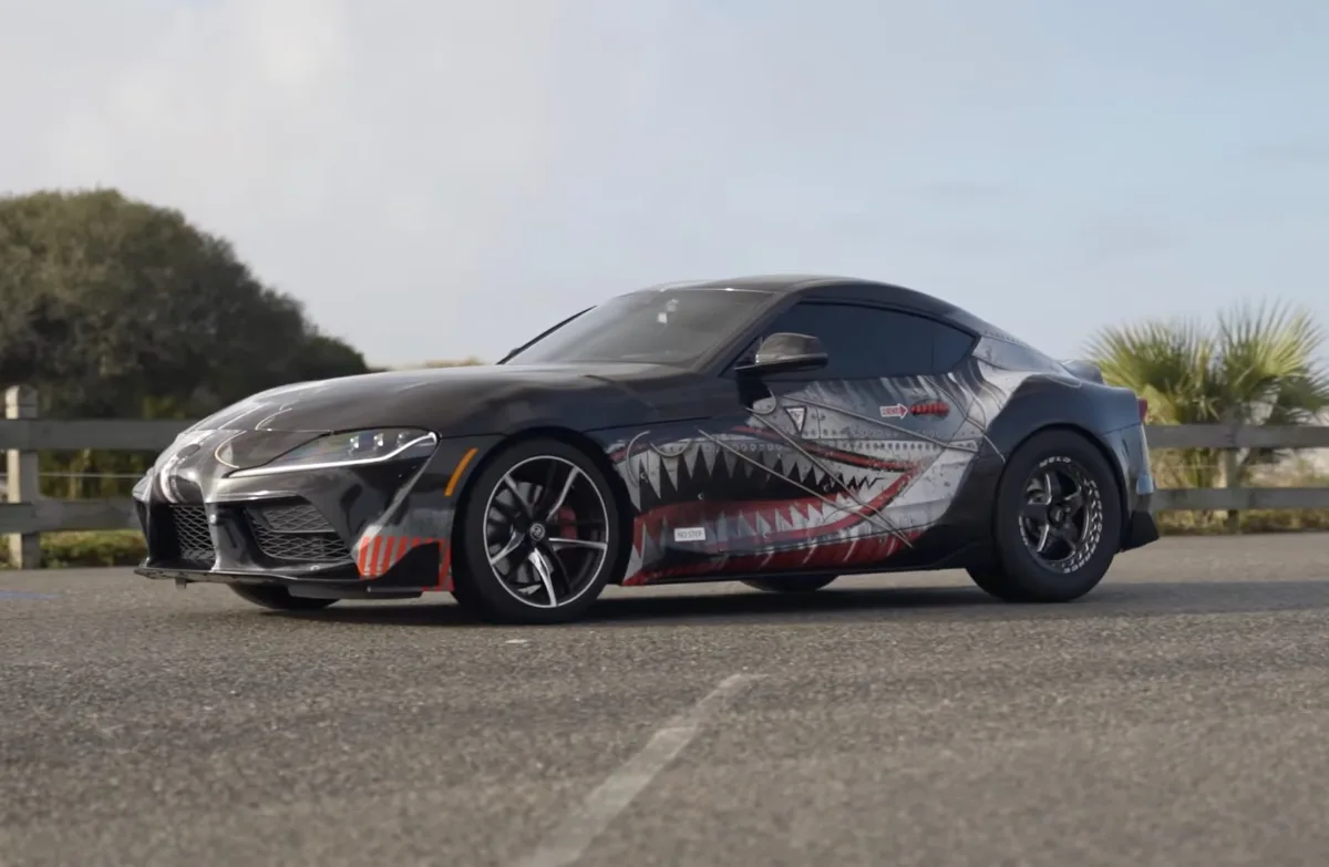 Full wrap on a Toyota Supra sports car in Palm Beach, FL