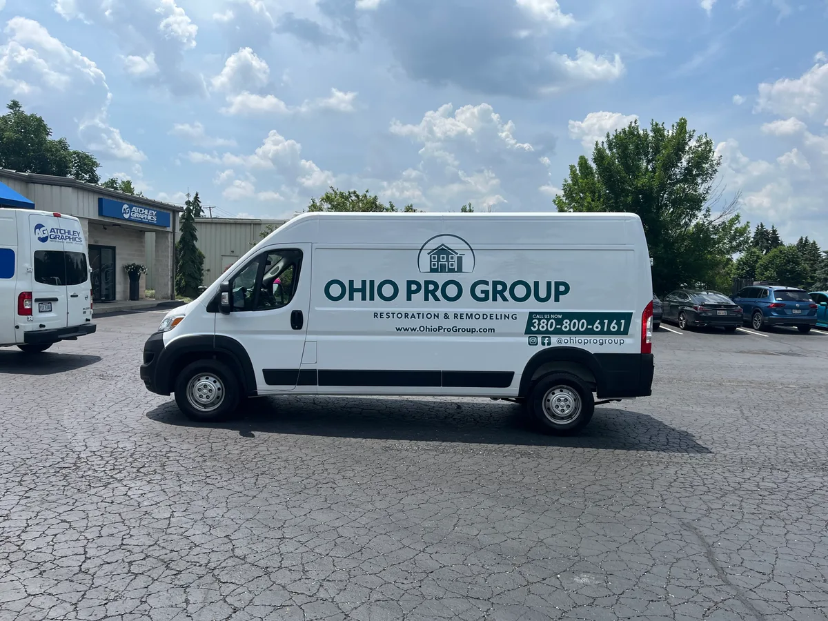 Spot graphics on a RAM ProMaster van in Columbus, OH
