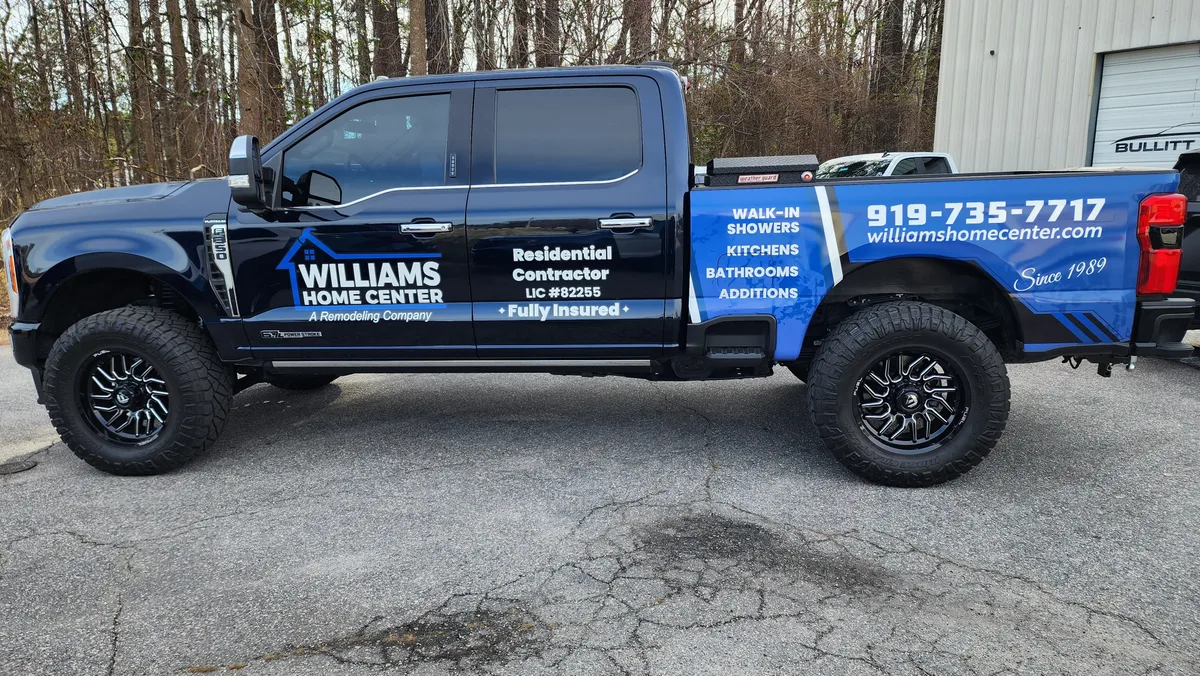 Partial wrap on a Ford F-350 truck in Goldsboro, NC