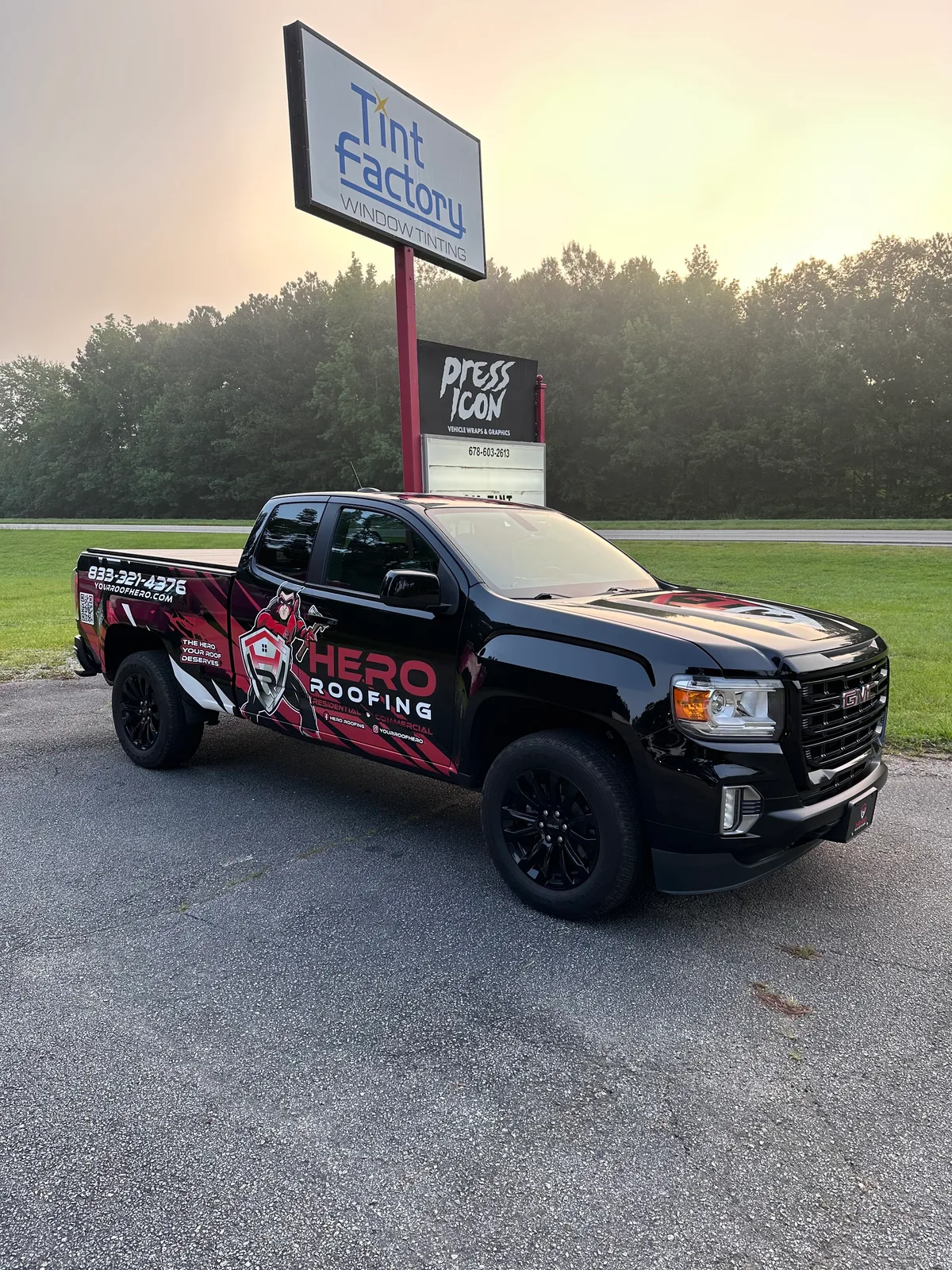 Partial wrap on a GMC Canyon truck in Senoia, GA