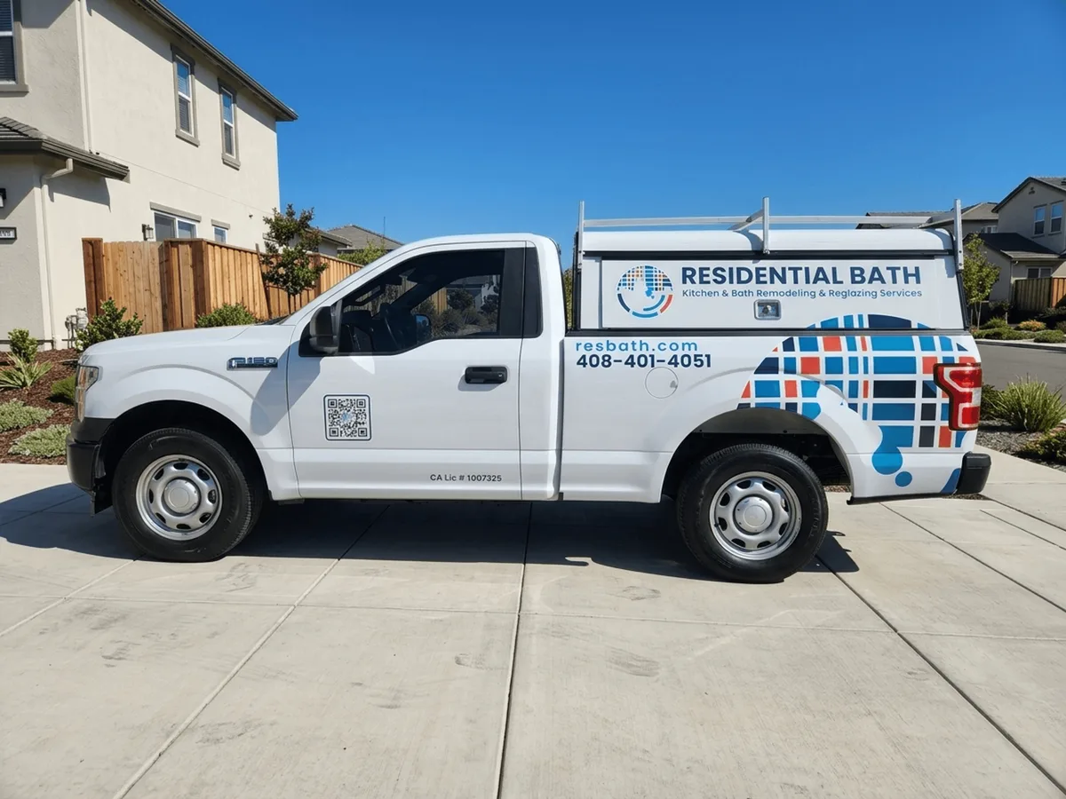 Spot graphics on a Ford F-150 truck in Los Banos, CA