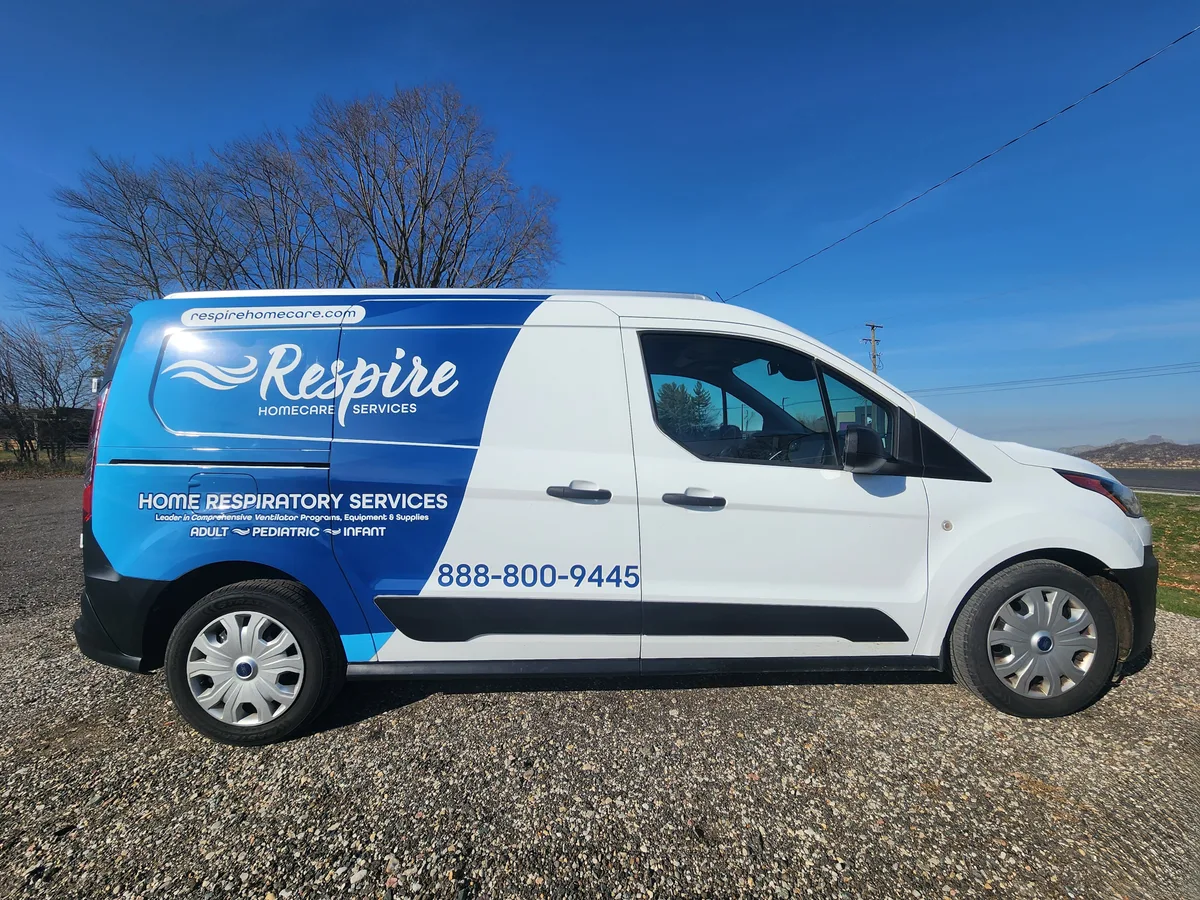 Partial wrap on a Ford Transit Connect van in Grand Rapids, MI