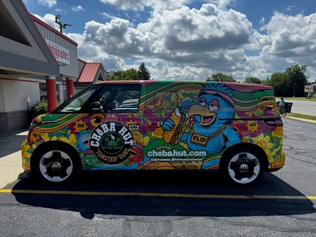 Full wrap on a Volkswagen ID. Buzz van in Milwaukee, WI