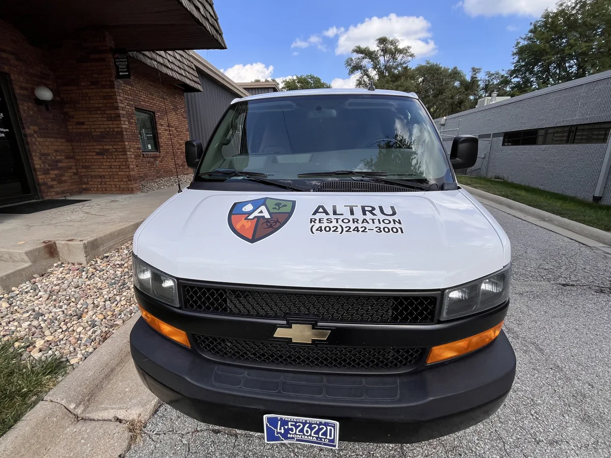 Partial wrap on a Chevrolet Express van in Omaha, NE