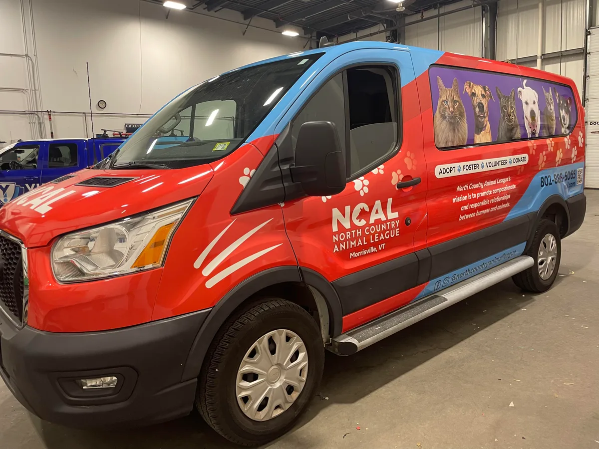 Full wrap on a Ford Transit van in Morrisville, VT