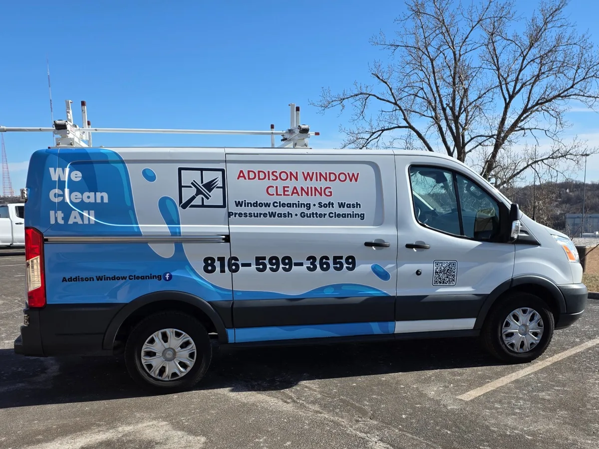 Partial wrap on a Ford Transit van in Kansas City, MO