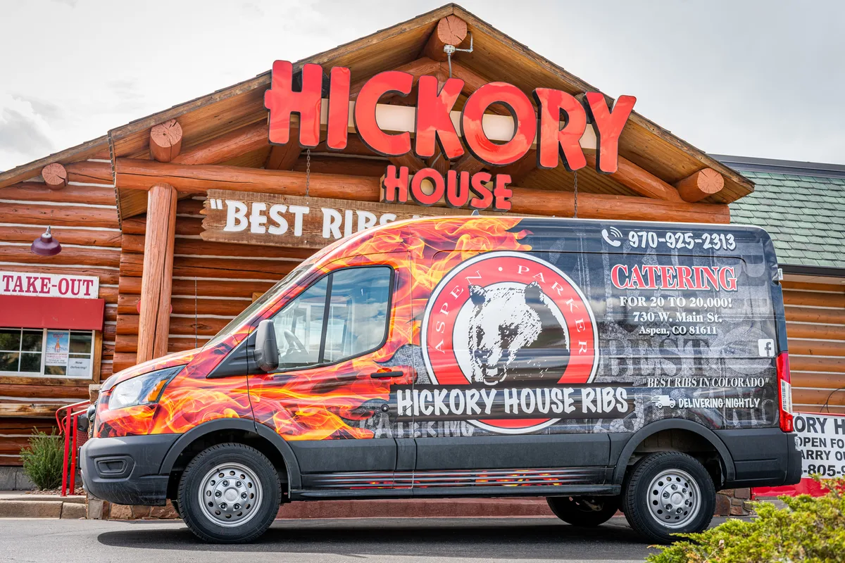 Full wrap on a Ford Transit van in Aspen, CO