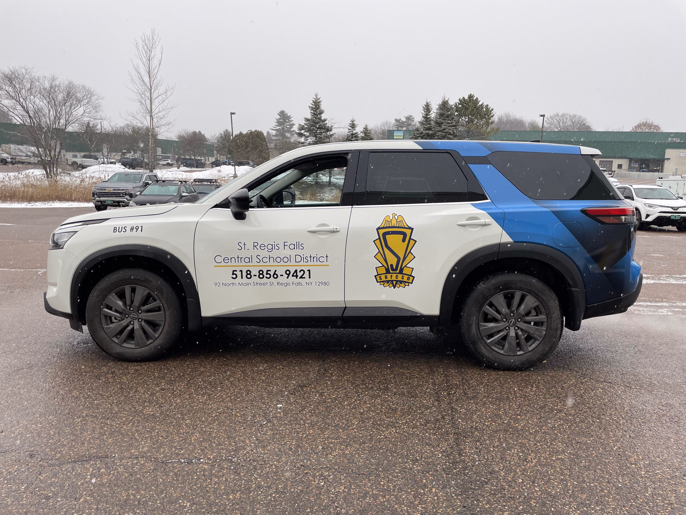 St. Regis Falls Central School District vehicle wrap in Saint Regis Falls, NY