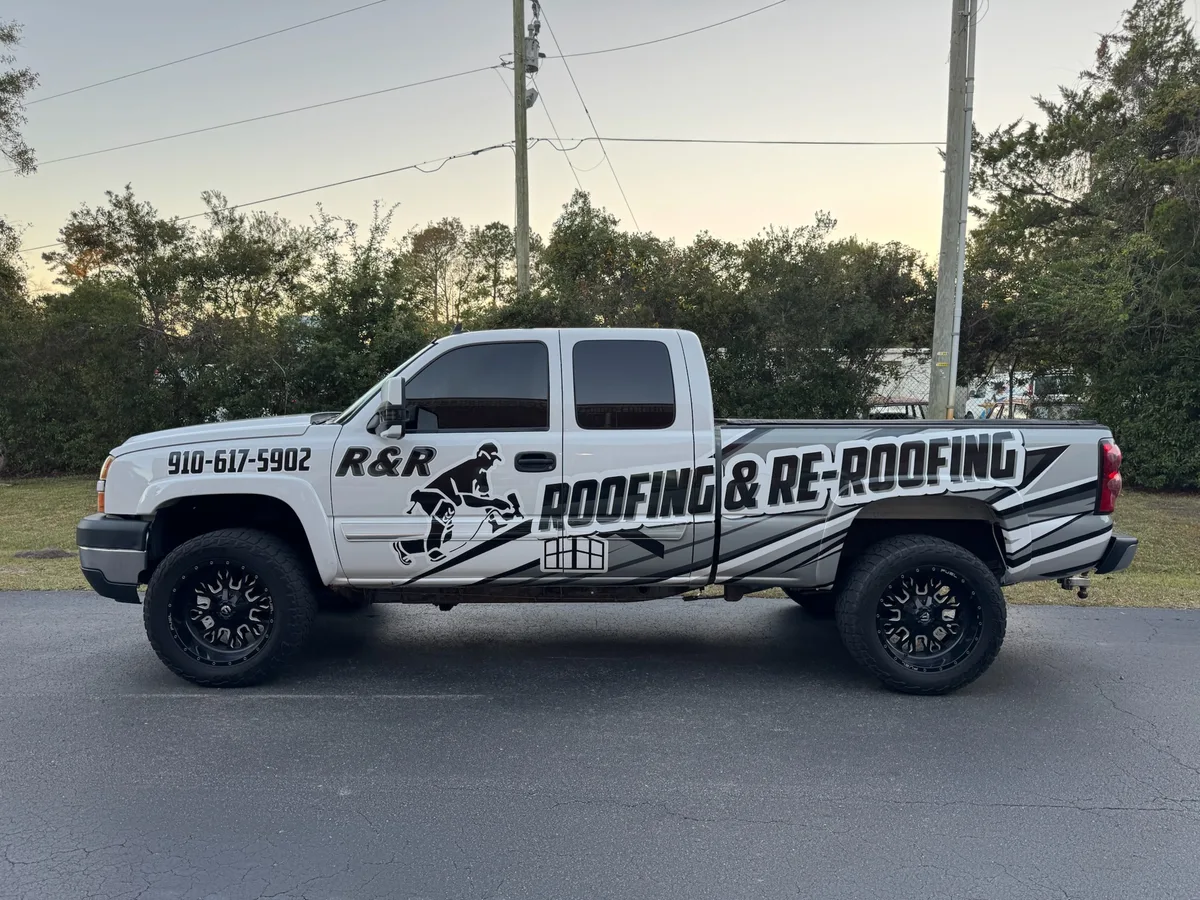 Partial wrap on a Chevrolet Silverado truck in Wilmington, NC