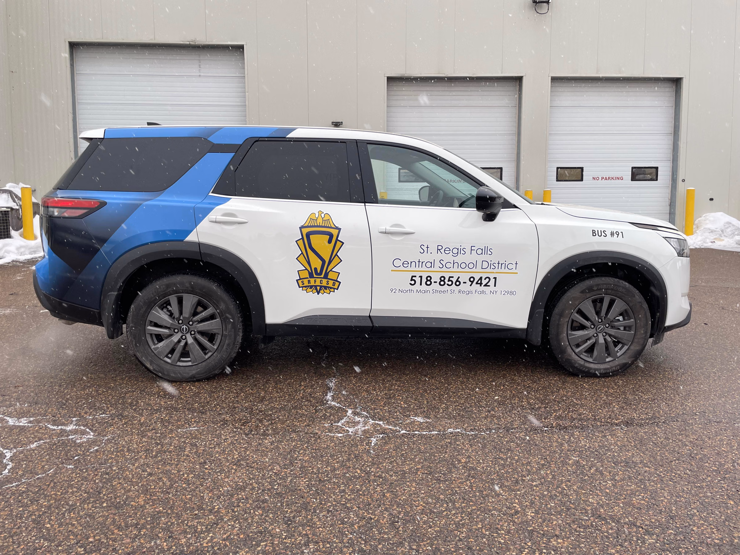 St. Regis Falls Central School District vehicle wrap in Saint Regis Falls, NY