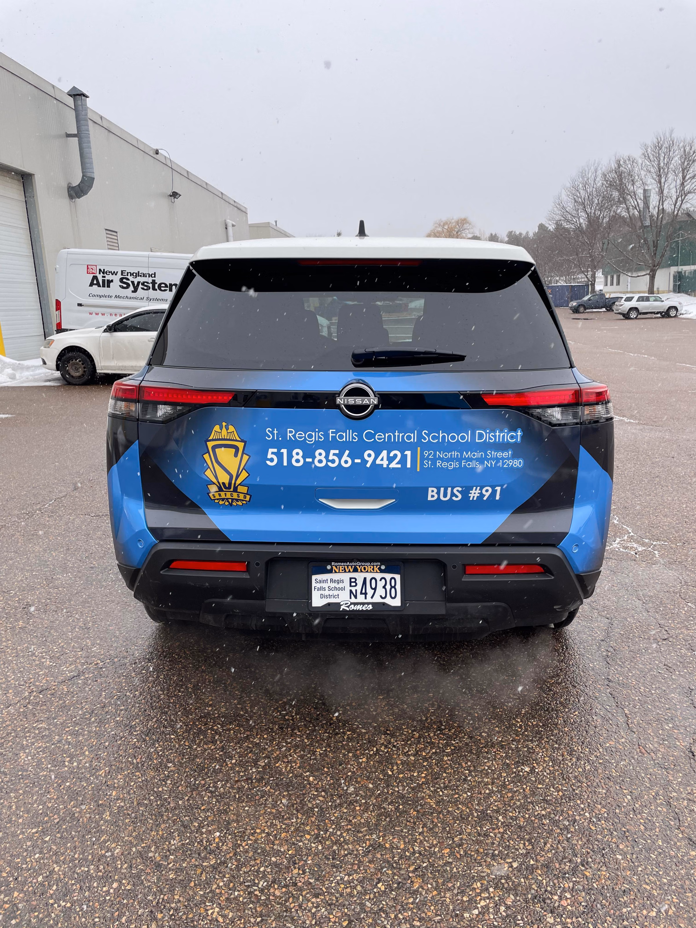 St. Regis Falls Central School District vehicle wrap in Saint Regis Falls, NY