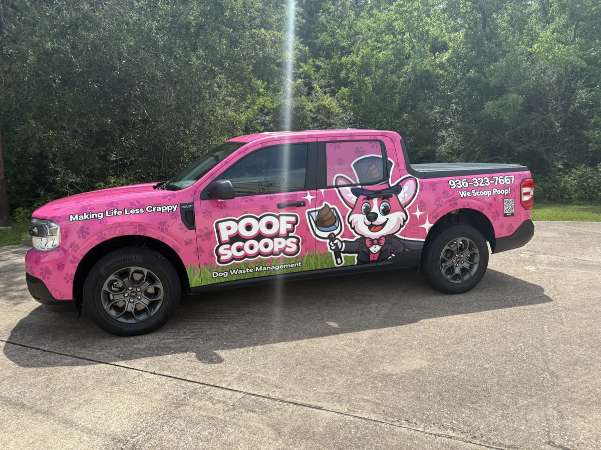 Full wrap on a Ford Maverick truck in Conroe, TX