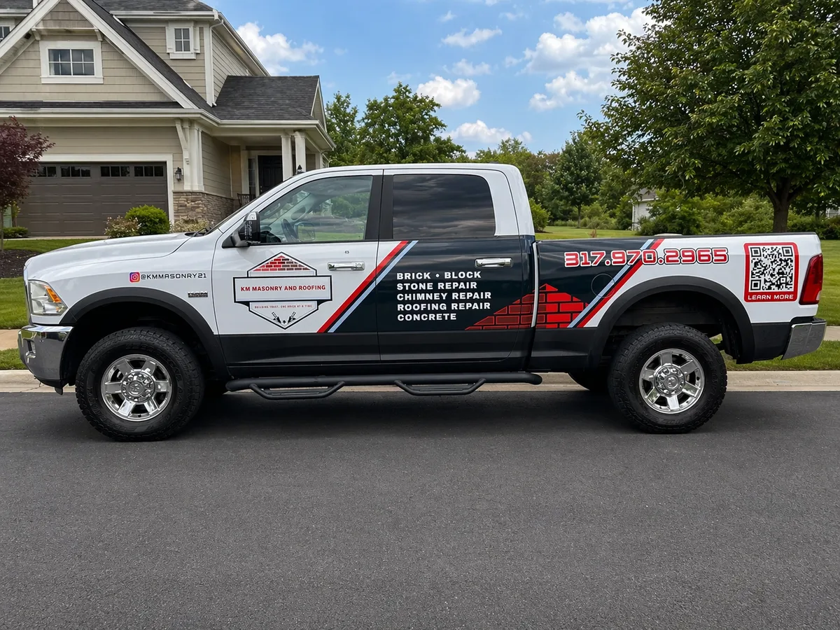 Partial wrap on a RAM 2500 truck in Indianapolis, IN