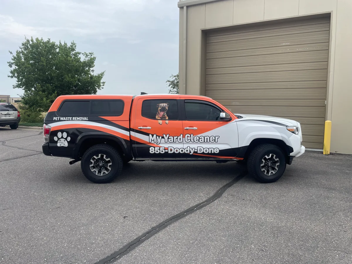 Partial wrap on a Toyota Tacoma truck in Aurora, CO