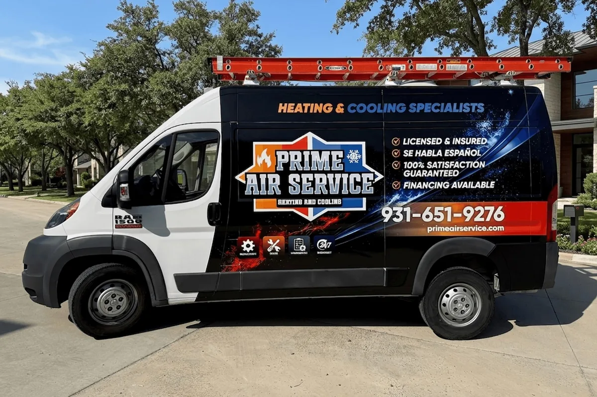 Partial wrap on a RAM ProMaster 1500 van in Clarksville, TN