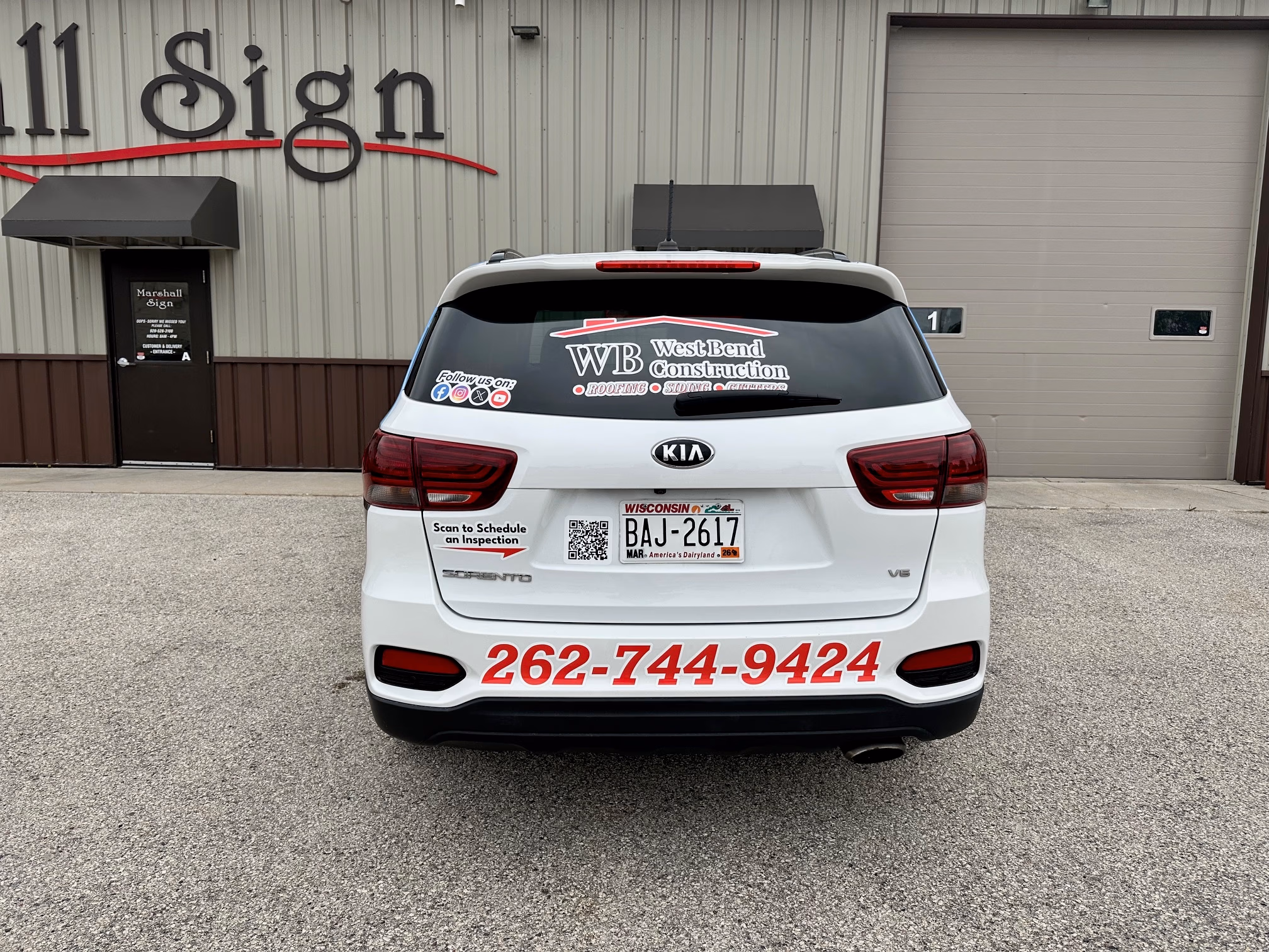 West Bend Construction vehicle wrap in West Bend, WI