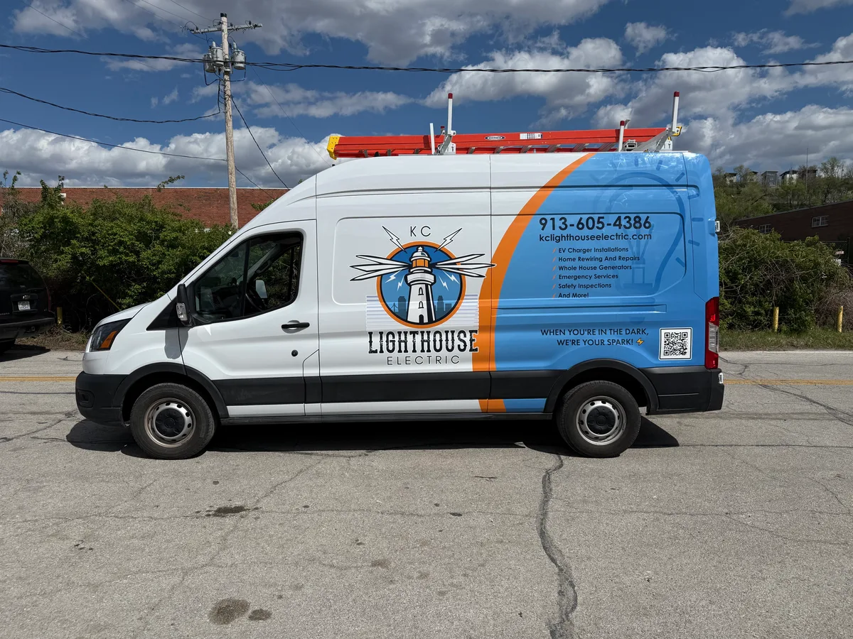 Partial wrap on a Ford Transit van in Kansas City, MO