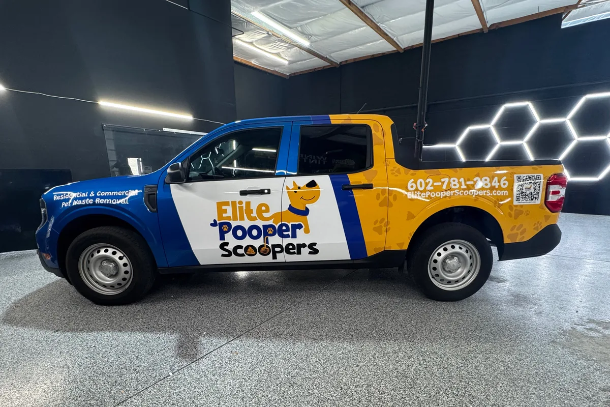 Full wrap on a Ford Maverick truck in Glendale, AZ