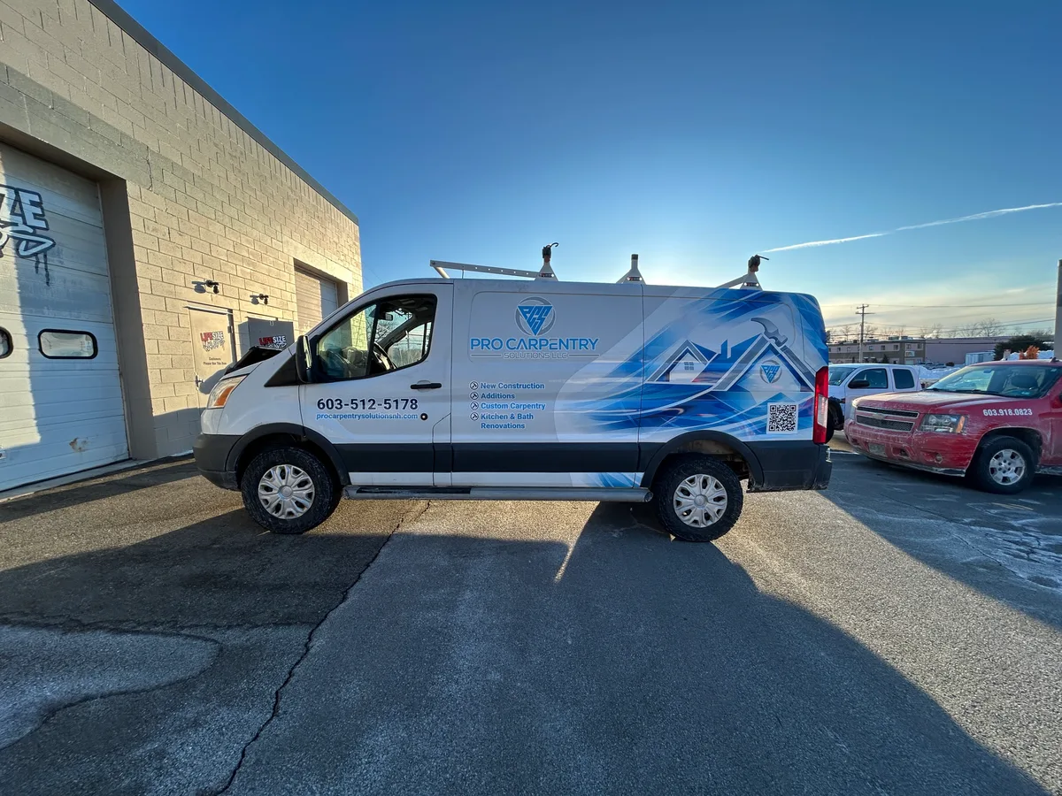 Partial wrap on a Ford Transit van in Derry, NH