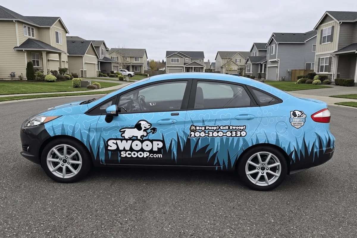 Full wrap on a Ford Fiesta car in Seattle, WA