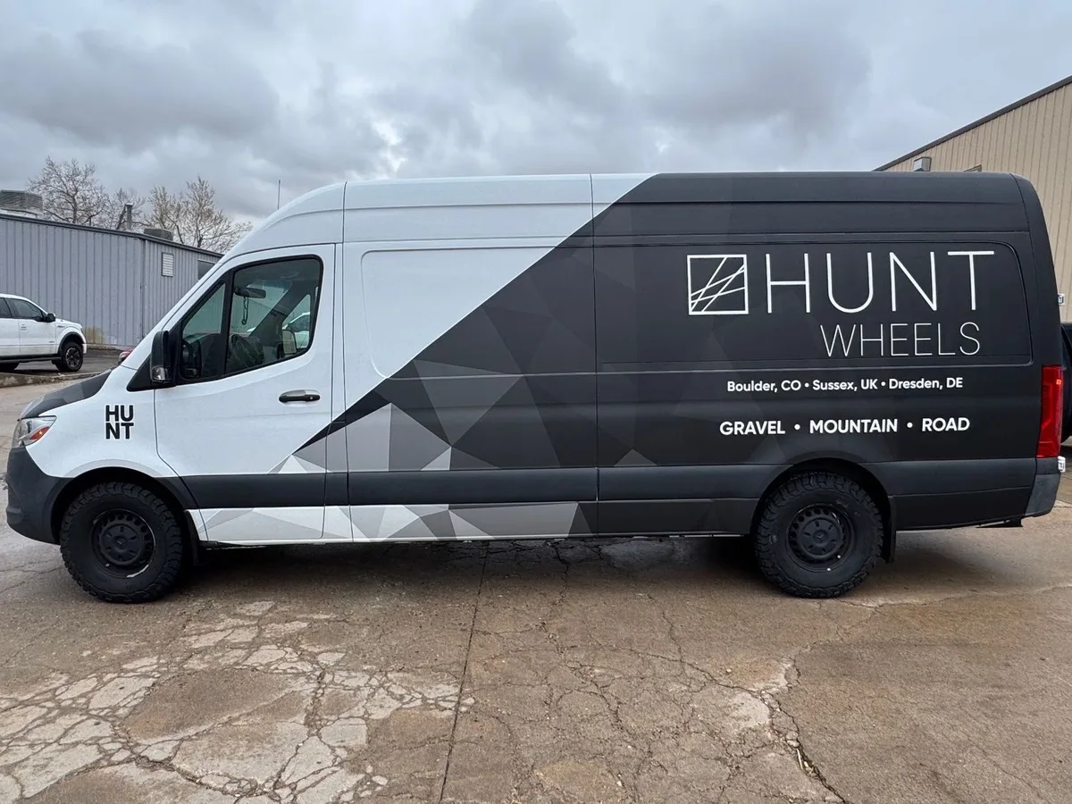 Partial wrap on a Mercedes-Benz Sprinter van in Boulder, CO