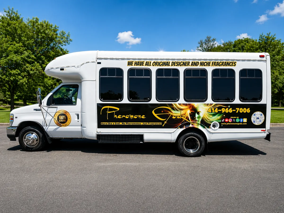 Spot graphics on a Ford E-450 in Cudahy, WI