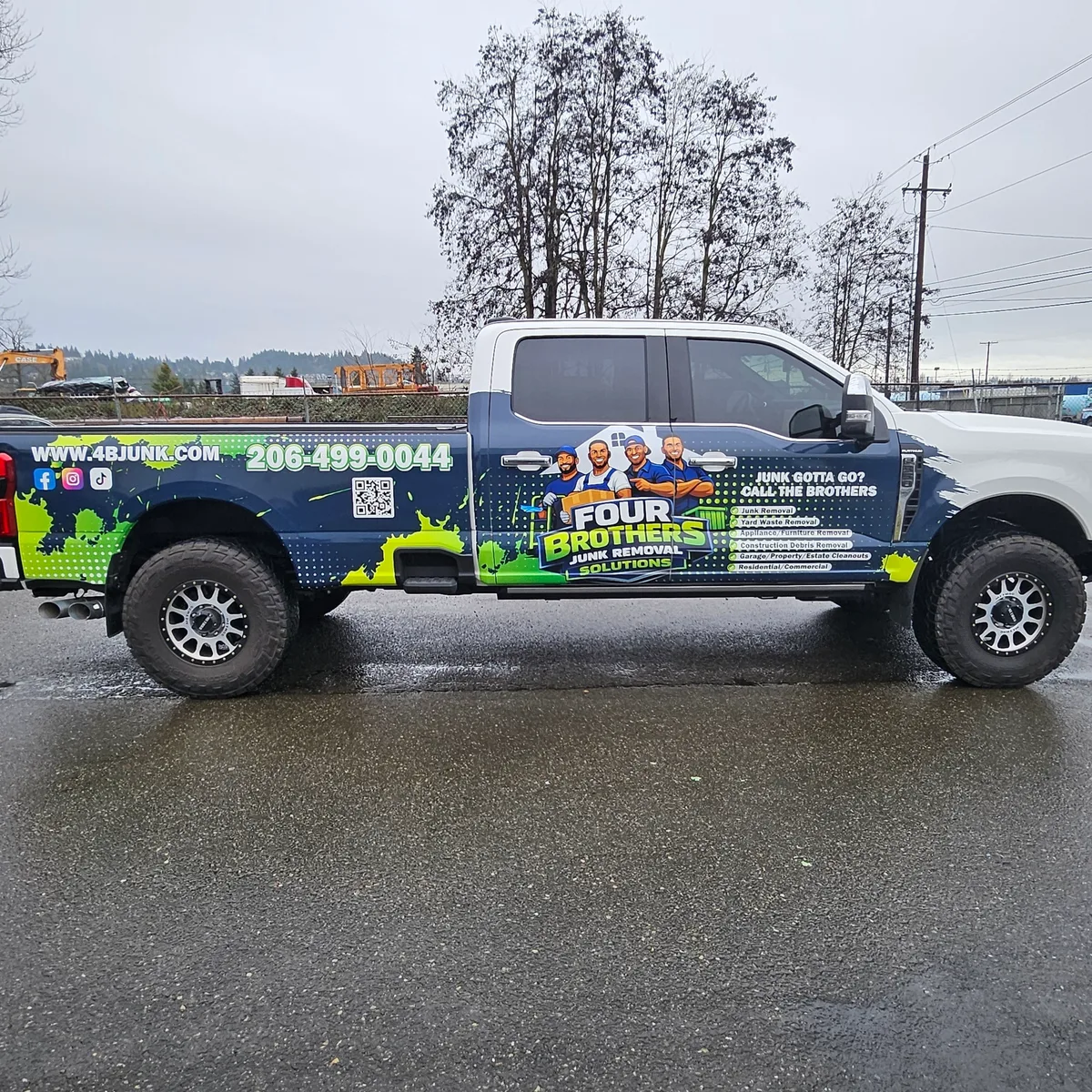 Partial wrap on a Ford F-Series Super Duty truck in Seattle, WA