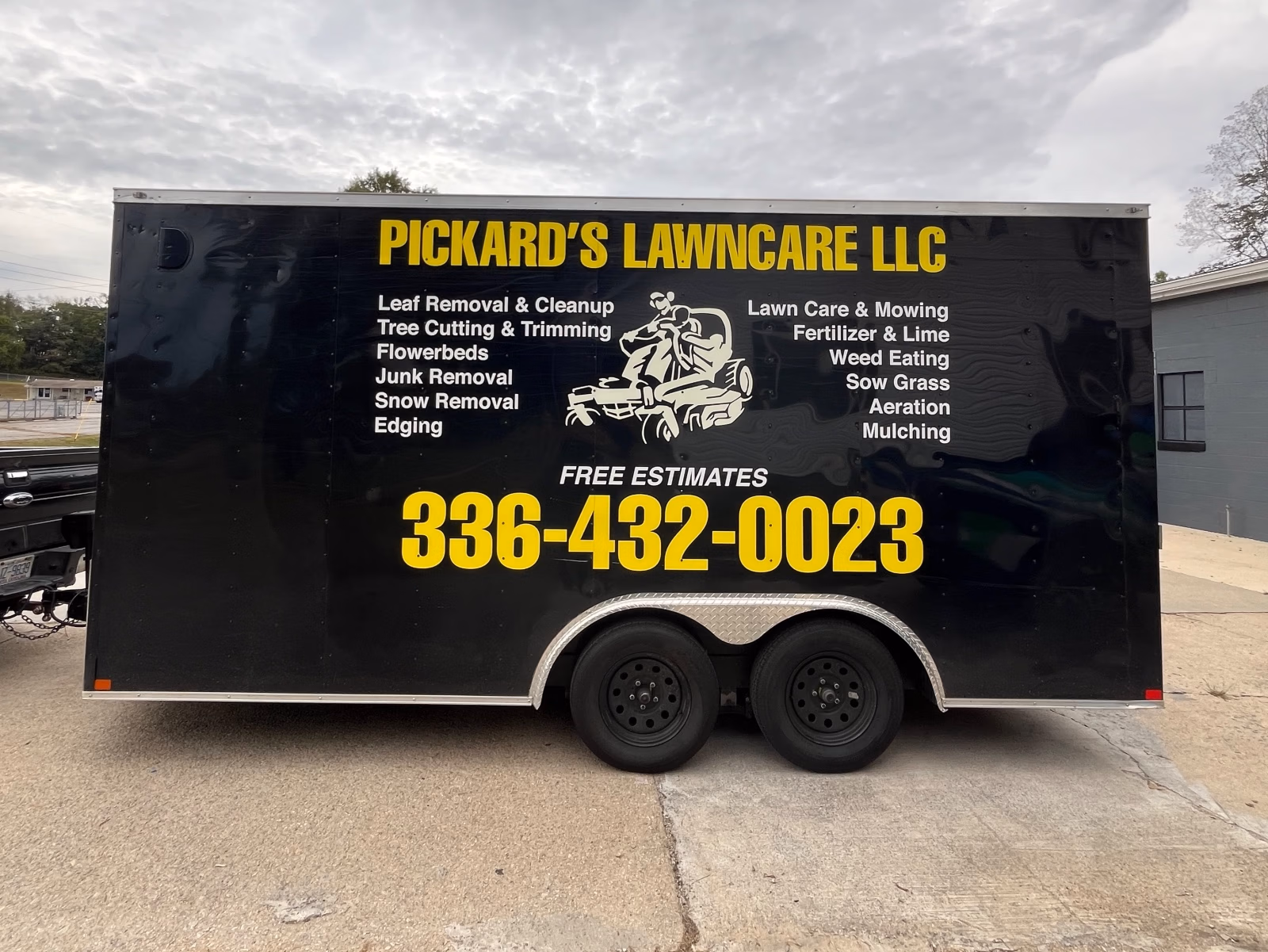 Pickard's Lawncare LLC vehicle wrap in Eden, NC