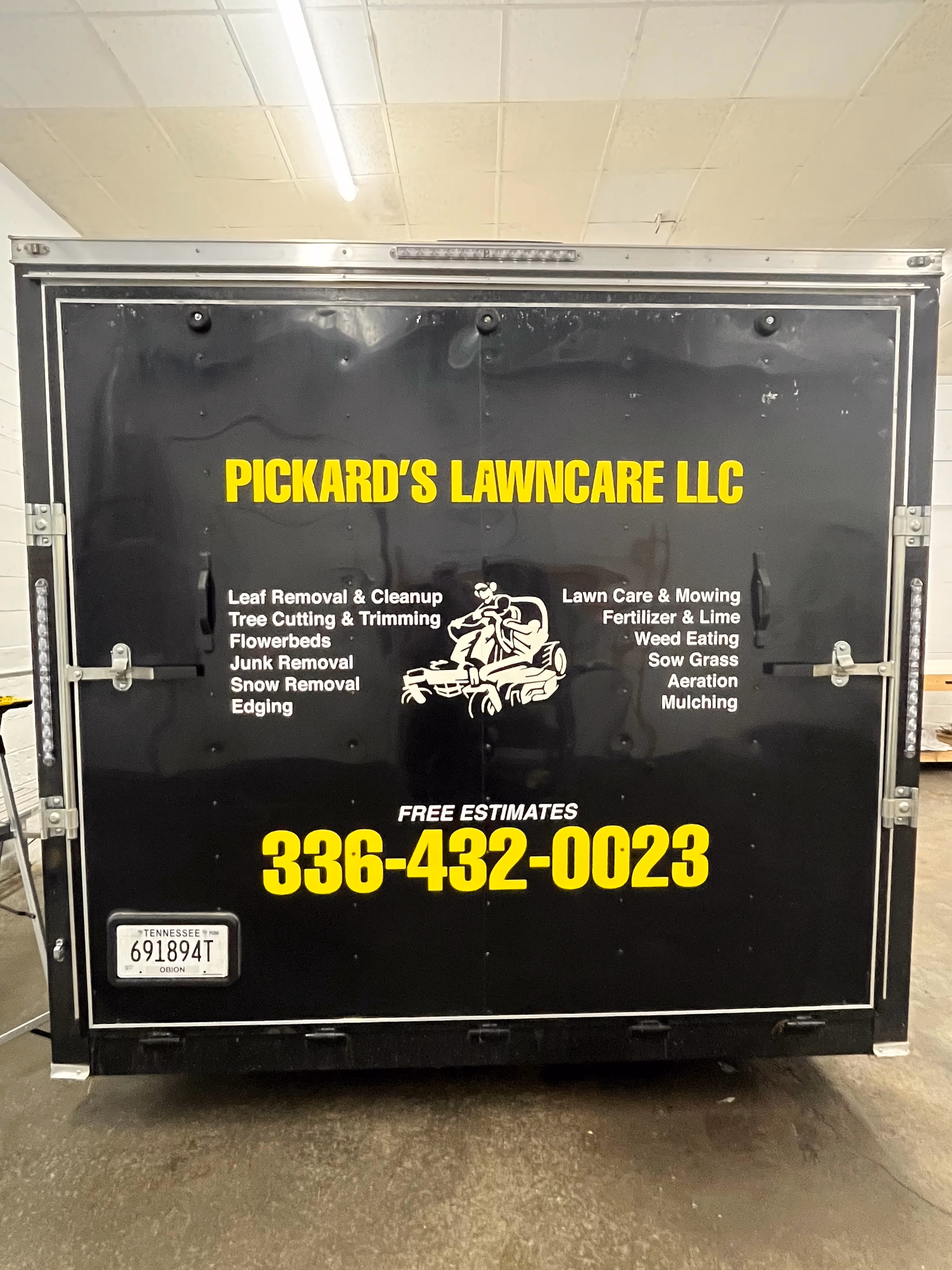 Pickard's Lawncare LLC vehicle wrap in Eden, NC
