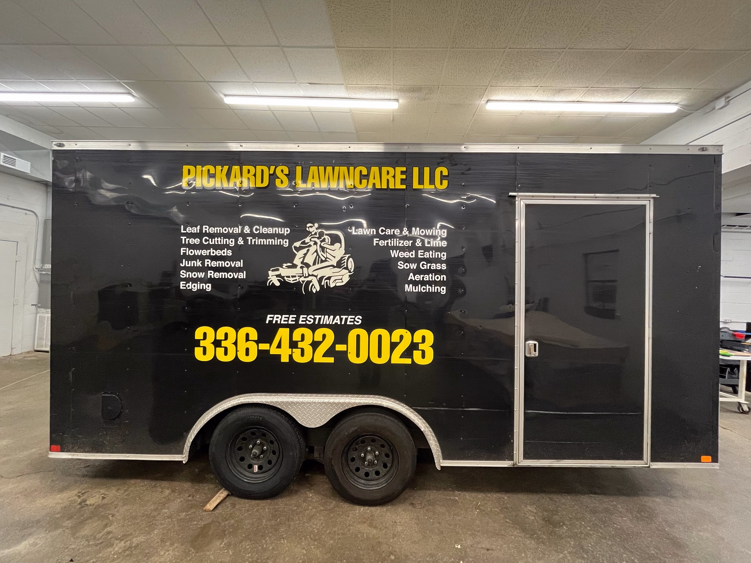 Pickard's Lawncare LLC vehicle wrap in Eden, NC