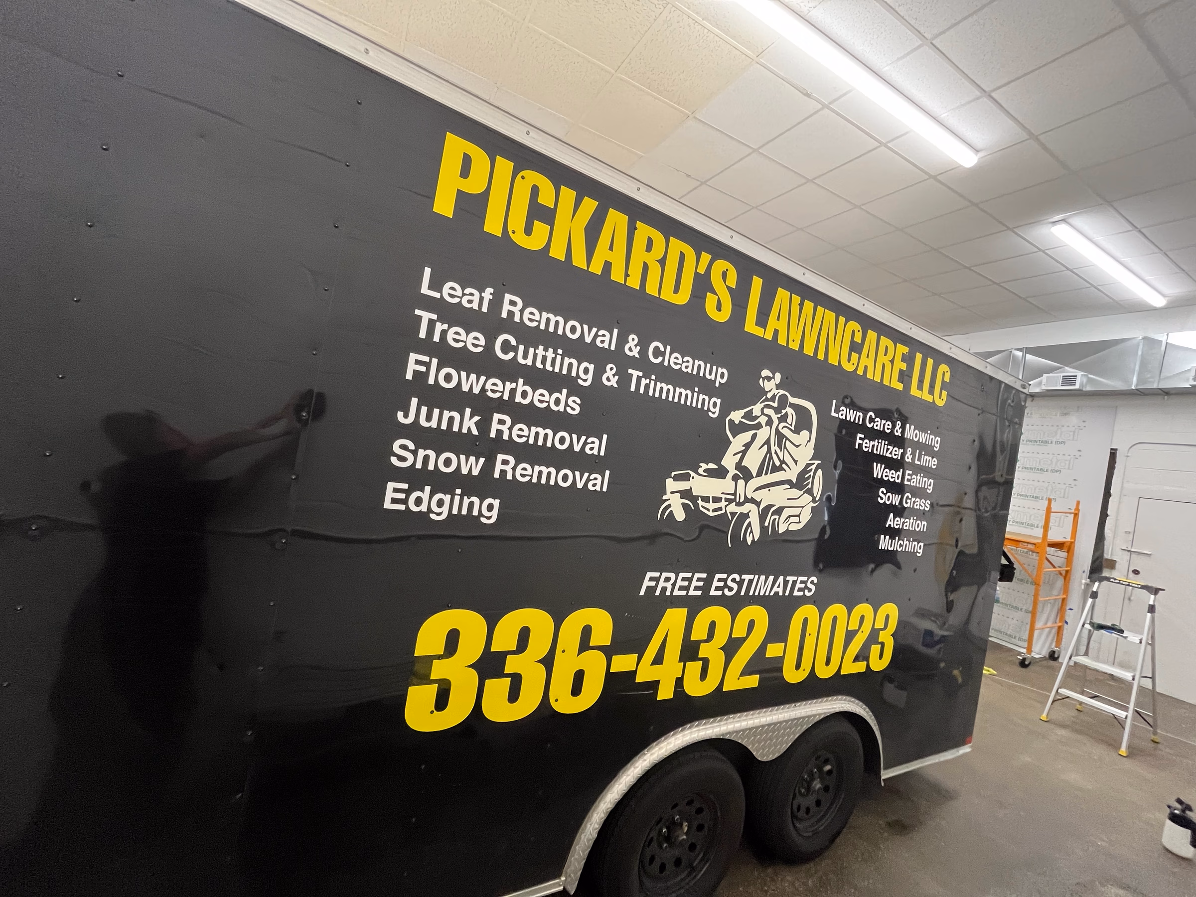 Pickard's Lawncare LLC vehicle wrap in Eden, NC