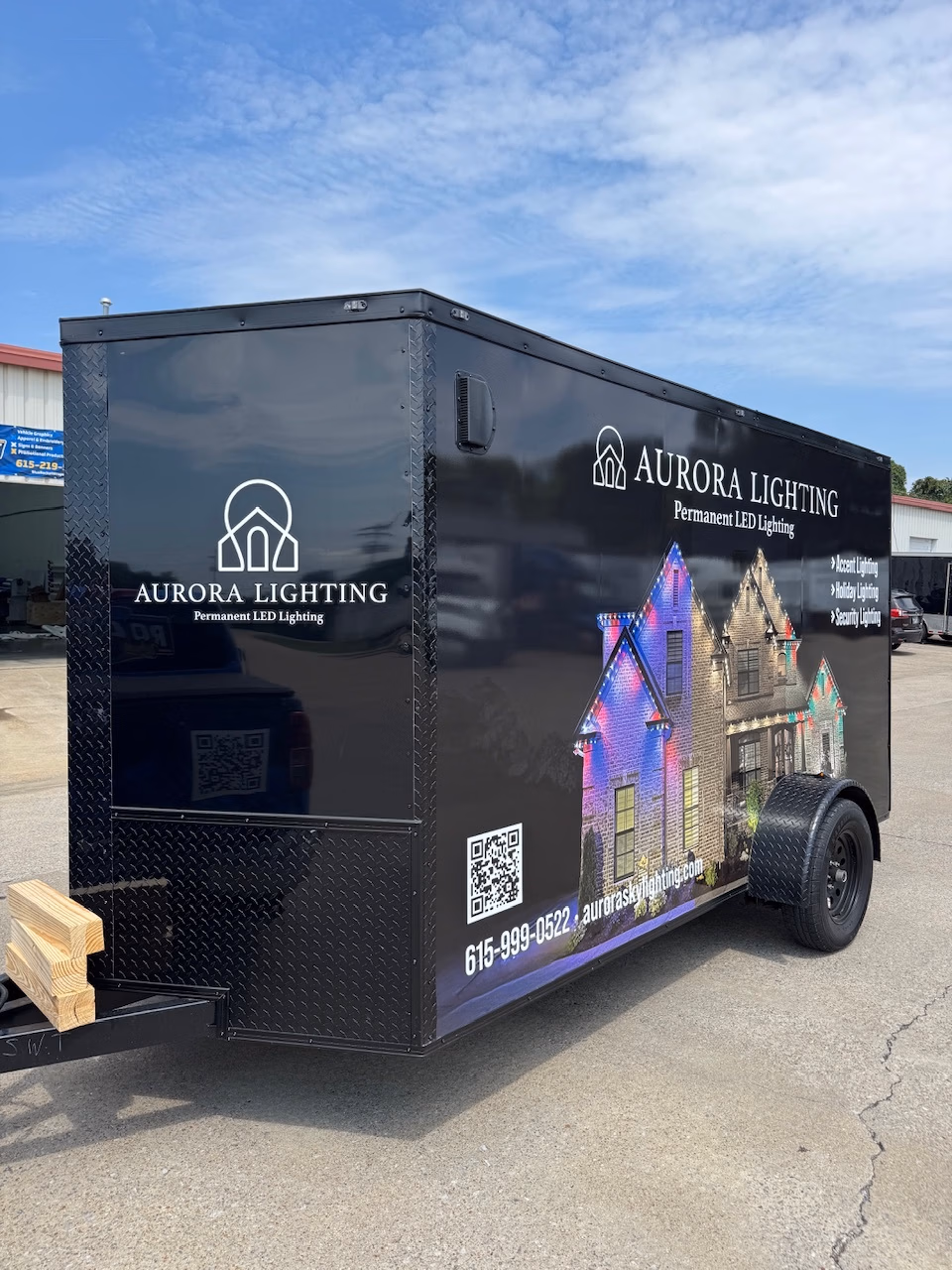 Aurora Lighting vehicle wrap in Arrington, TN