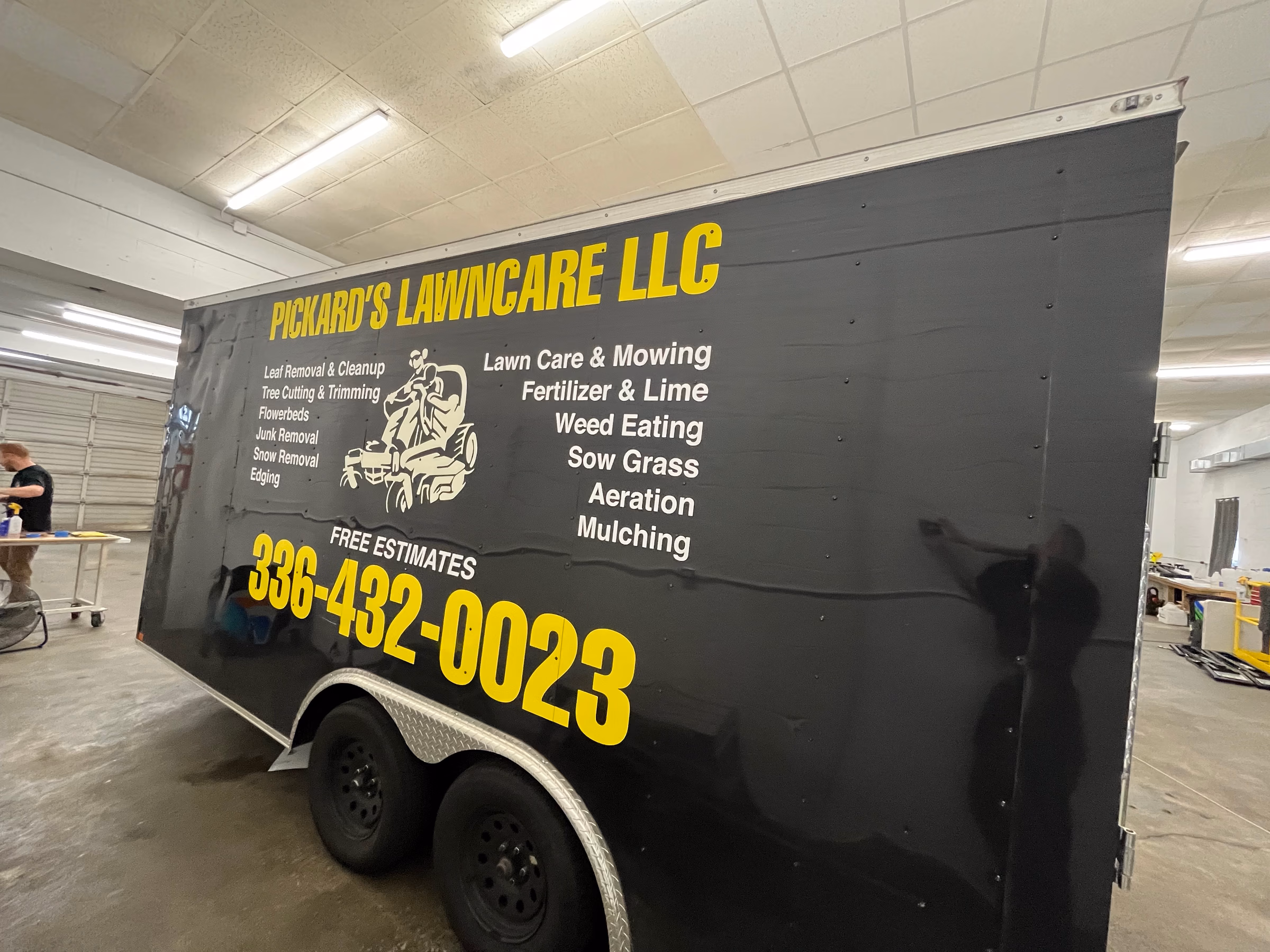 Pickard's Lawncare LLC vehicle wrap in Eden, NC
